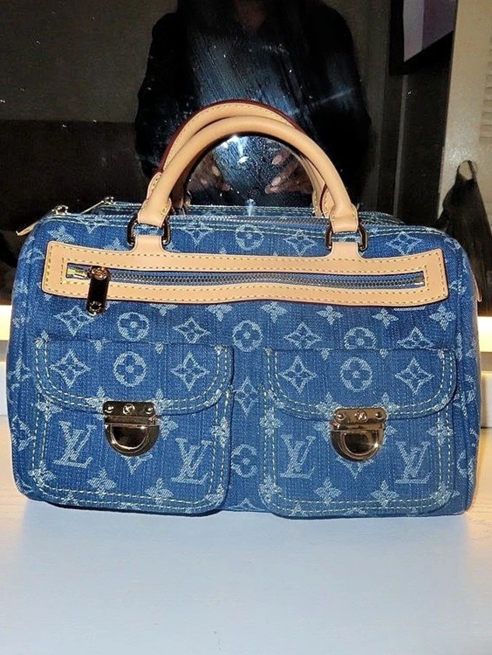 Louis Vuitton Neo Speedy Blue & Brown Monogram Shoulder Bag